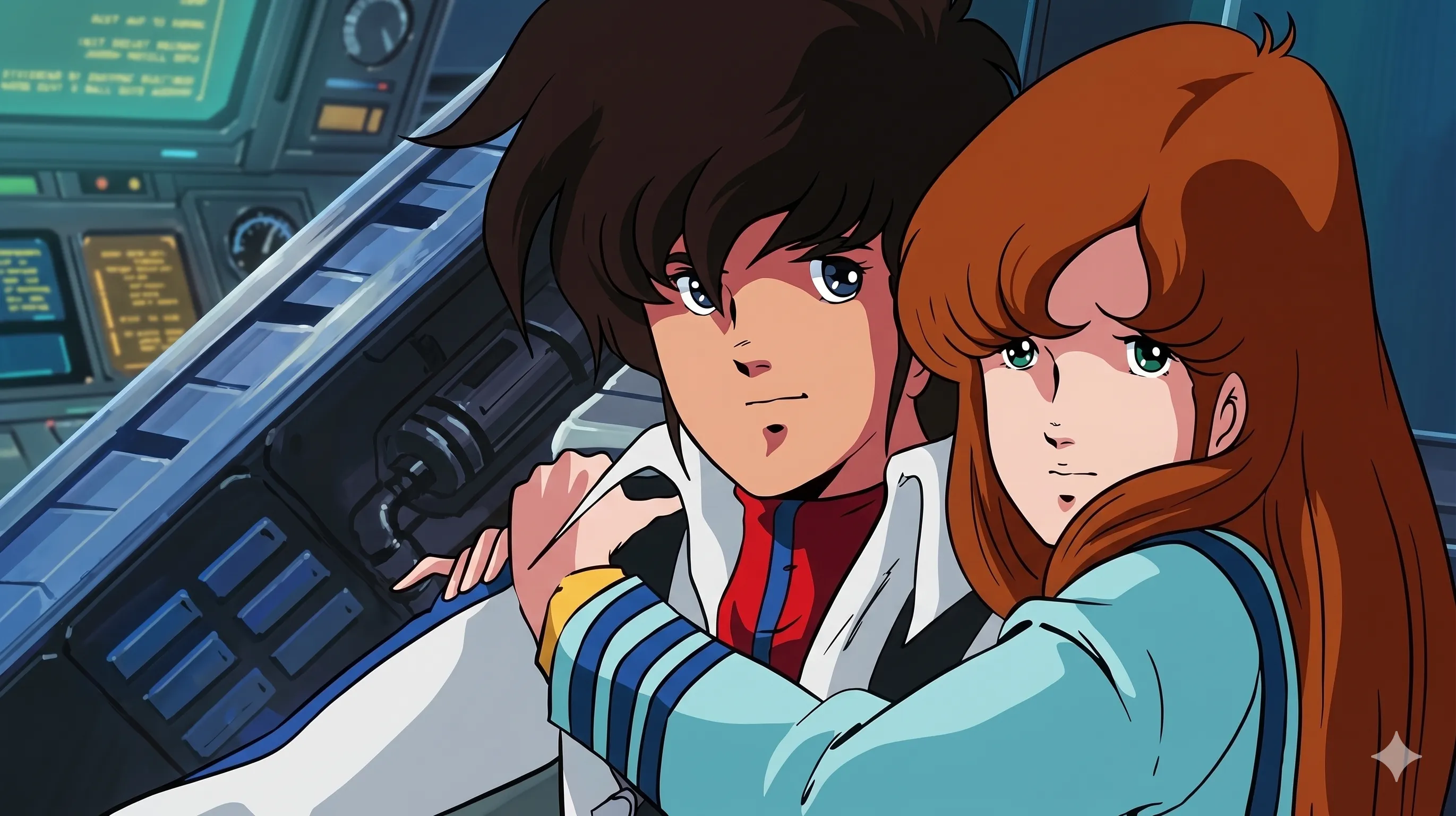 Rick Hunter and Lisa Hayes inside the Valkyrie VF-1